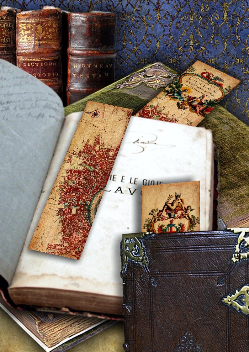 Bookmarks OLD LONDON Ephemera Printable Britain Vintage Etsy