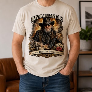 Comfort Colors David Allan Coe Porträttskjorta, Vintage Outlaw Country Graphic T-shirt