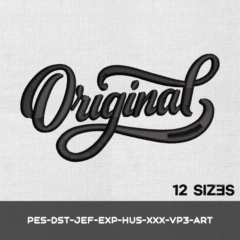 Retro Script Embroidery Design, Handlettered Typography Calligraphy ...