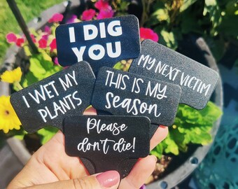 Multiple Plant Tags, Garden Tags, Plant Labels, Funny Plant Stakes, Plant Namer, Garden Markers, Plant Gift Ideas, Plant Tags