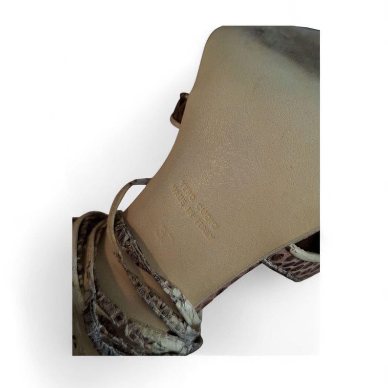 Roberto Cavalli Multicolor Python Leather Ankle Wrap Slingback Sandals | EU 37 | image 10