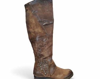 A.S.98 - Bottes en daim marron Castagna | UE 40 | 9,5 États-Unis