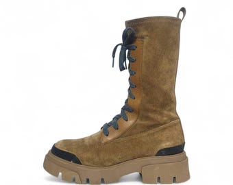 Bottes de combat en daim Brunello Cucinelli | UE 38,5 | 8,5 États-Unis