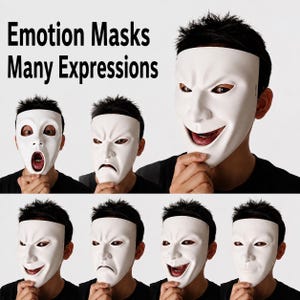 Expression Mask, Emotional Face Design, Theater Costume Accessory, Cosplay Performance Prop, Halloween Character Costume
