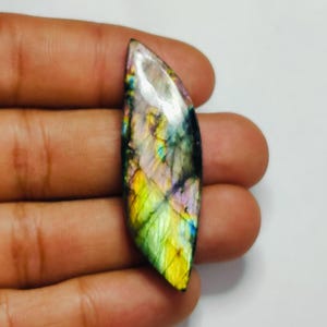 Natural Purple Flash Labradorite Cabochon Shield Shape | High Flash Loose Gemstone | Handmade Jewelry Making Stone |