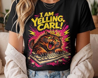 Comfort colors , I Am Yelling Carl!, Funny Dungeon Crawler Carl T Shirt, Princess Donut Fan Tee, Gamer Cat Meme Shirt, Fantasy Book Graphic