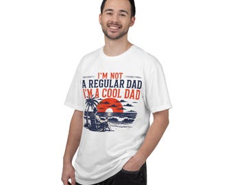 Camiseta com estampa de pôr do sol na praia para o Dia dos Pais, presente ideal para o Dia dos Pais, 100% algodão.