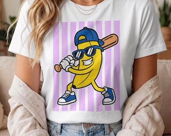 Funny Dancing Banana Cartoon T-Shirt, Silly Fruit Joke Kids Gift, Retro Youth Boys Girls Graphic Tee