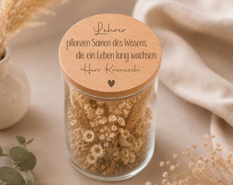 Abschiedsgeschenk Lehrerin - Vorratsglas Lehrer - Geschenk Lehrerin - Abschied Lehrerin - Geschenk für Lehrer - Lehrer Geschenk