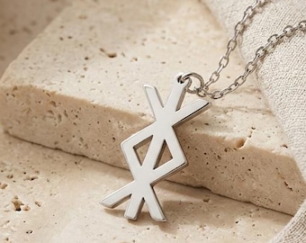 Colgante de protección Bindrune / Plata de ley 925 / Simbolismo nórdico vikingo / Protección y regalo espiritual