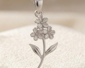 Heather Flower Pendant Necklace | 925 Sterling Silver | Delicate Floral Design | Thoughtful Gift for Her