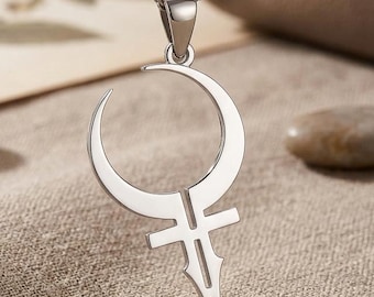 Collar con símbolo de energía femenina / Plata de ley 925 / Tema místico y de empoderamiento / Regalo simbólico de empoderamiento