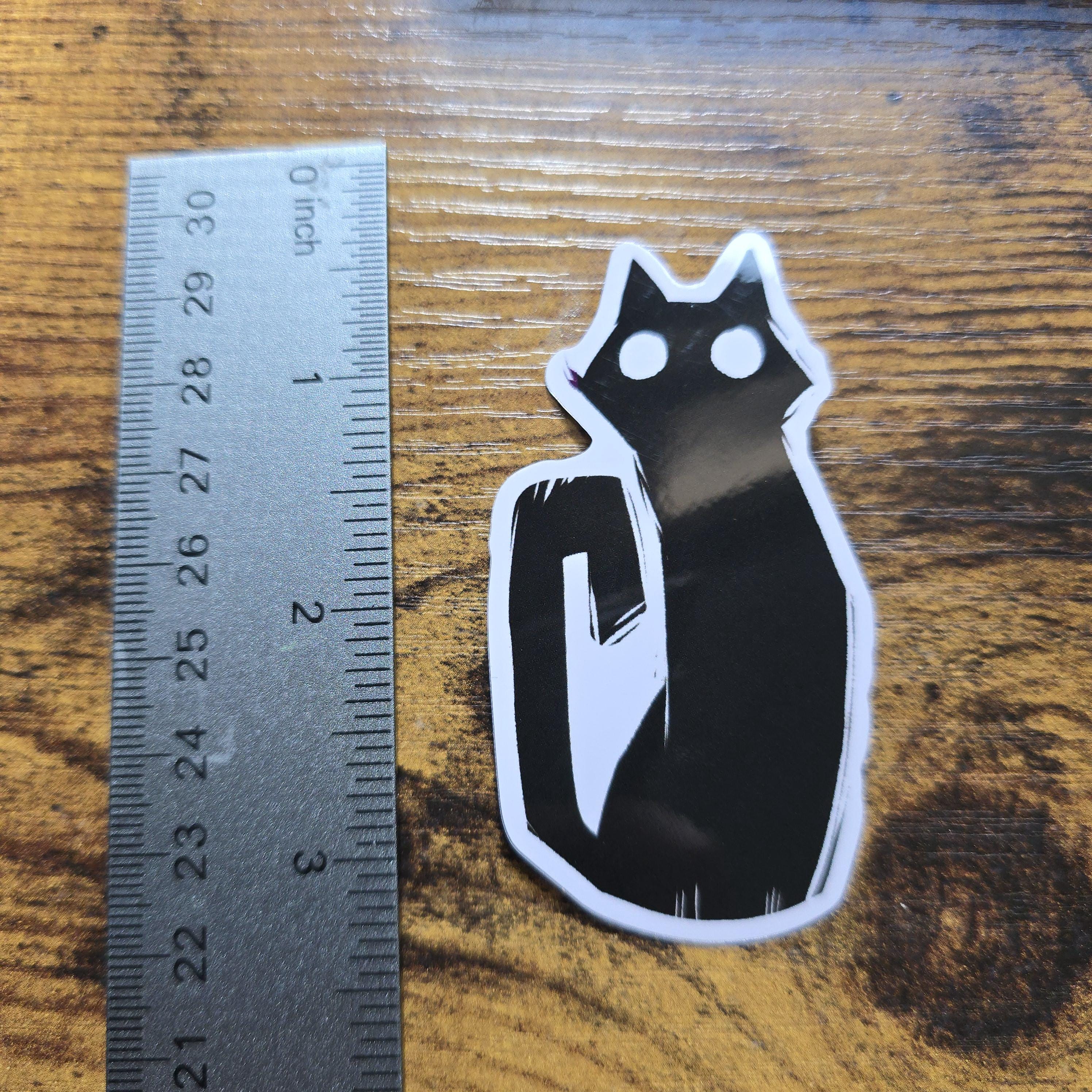 Black Cat Vinyl Sticker - Etsy