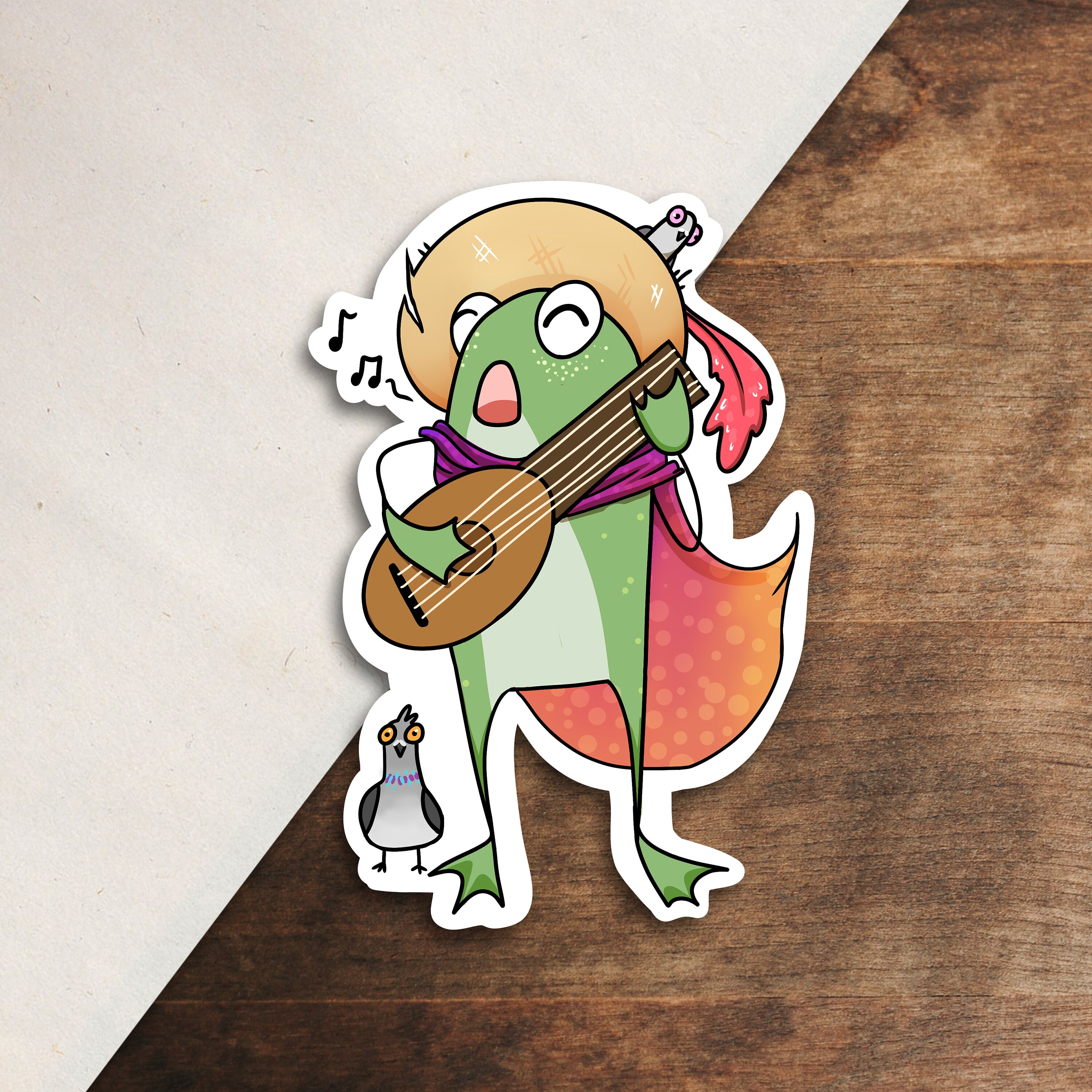 Bard Frog Vinyl Sticker - Etsy