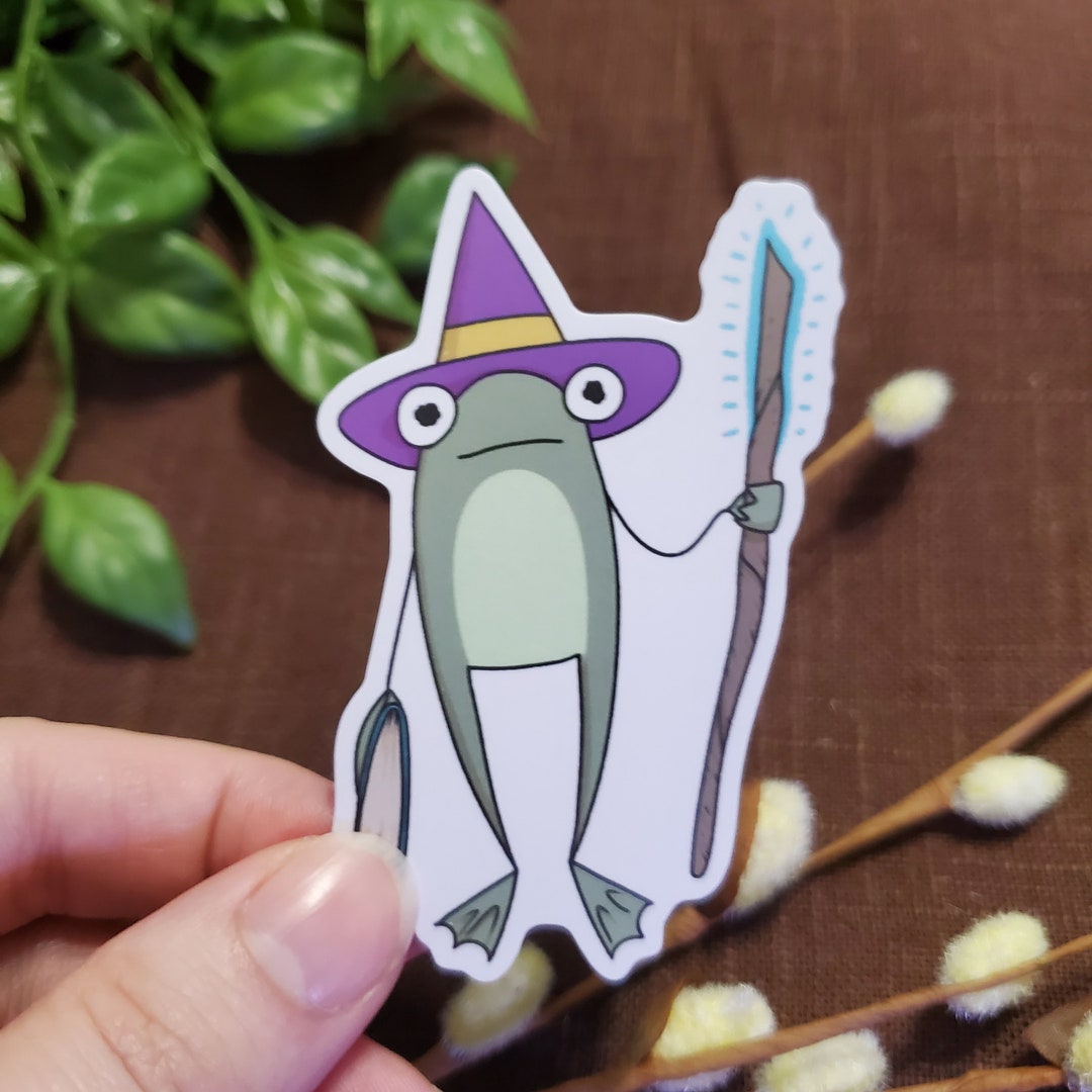 Wizard Frog Vinyl Sticker: Laptop Decal, Water Bottle Sticker - Etsy