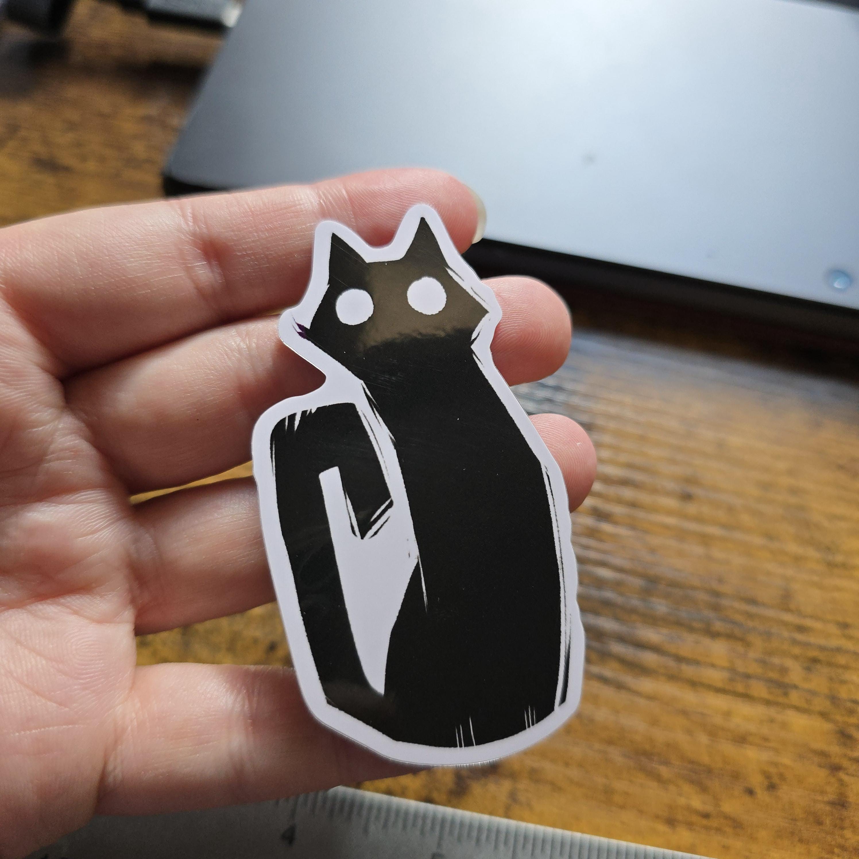 Black Cat Vinyl Sticker - Etsy