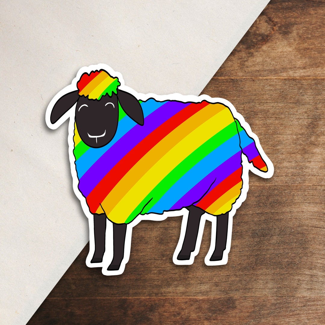 Rainbow Sheep Waterproof Vinyl Sticker for Tumbler Laptop Etsy