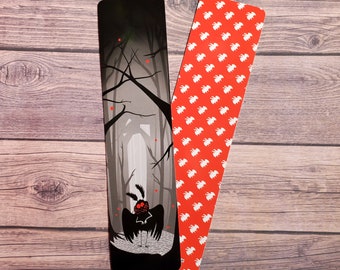 Spooky Mothman Bookmark, High Gloss UV Coating