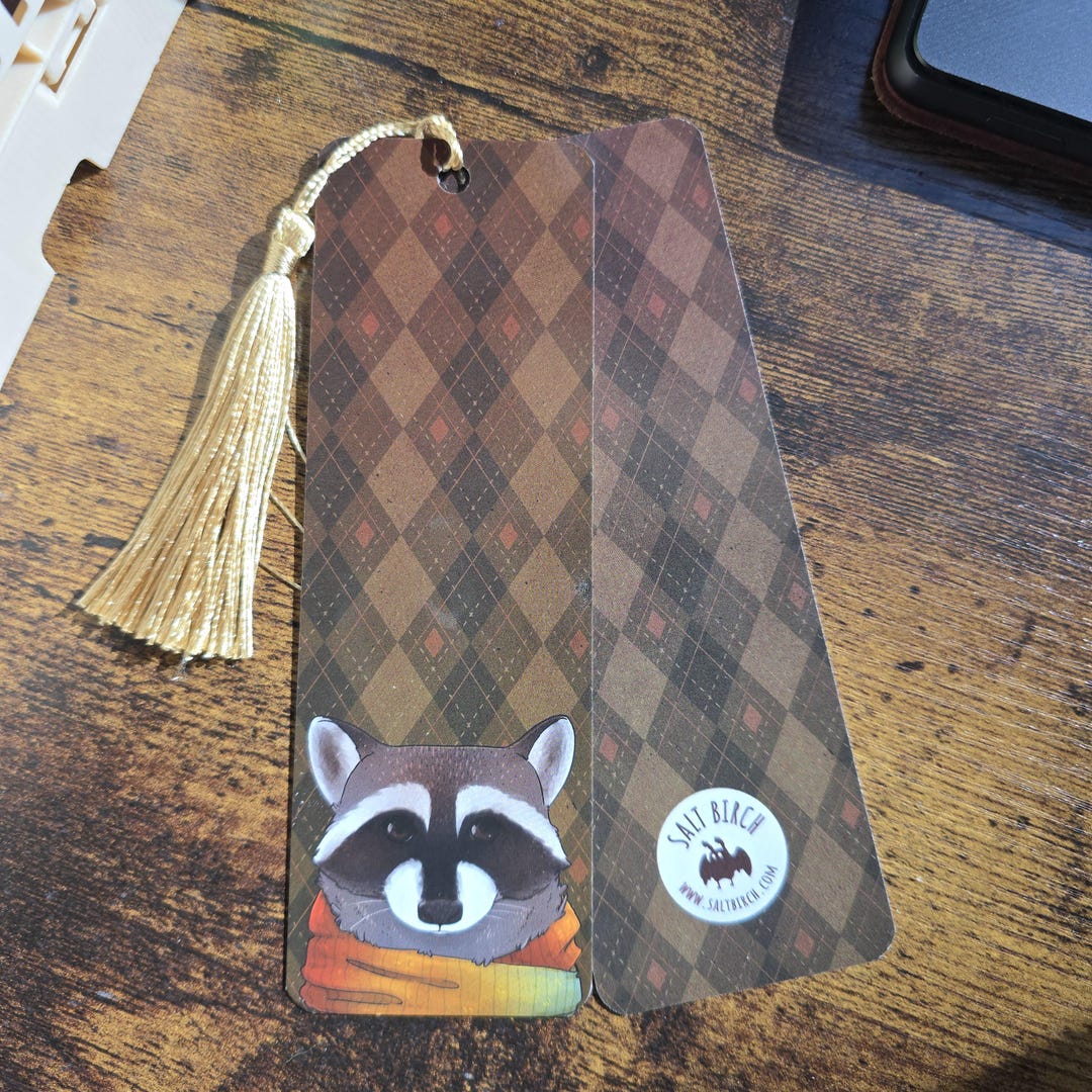 Cozy Raccoon Bookmark 2x6 - Etsy