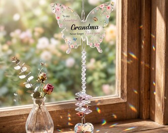 Crystal Butterfly Suncatcher, Colorful Window Hanging Ornament, Acrylic Sun Catcher for Car or Home Decor