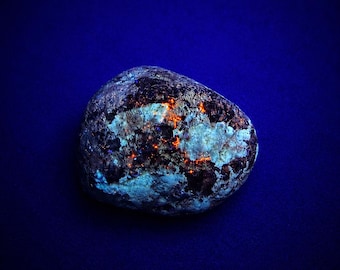 Ghost Ember Stone | Phosphorescent UV Reactive Lake Ontario Mineral Specimen