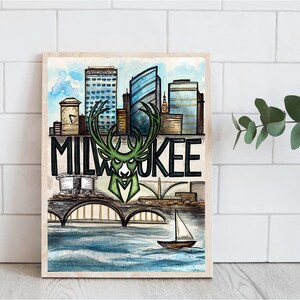 Horizonte de Milwaukee - Impresión de arte