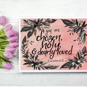 Chosen Art Print - Bible Verse - Floral design