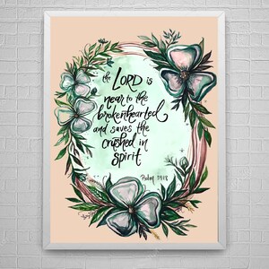 Bible verse art - Psalm 34:18 - SYMPATHY, GRIEF