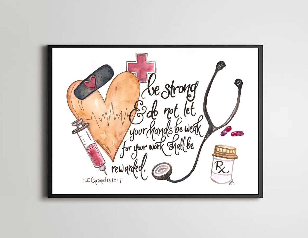 Medical Bible Verse DIGITAL DOWNLOAD Healthcare Worker Etsy