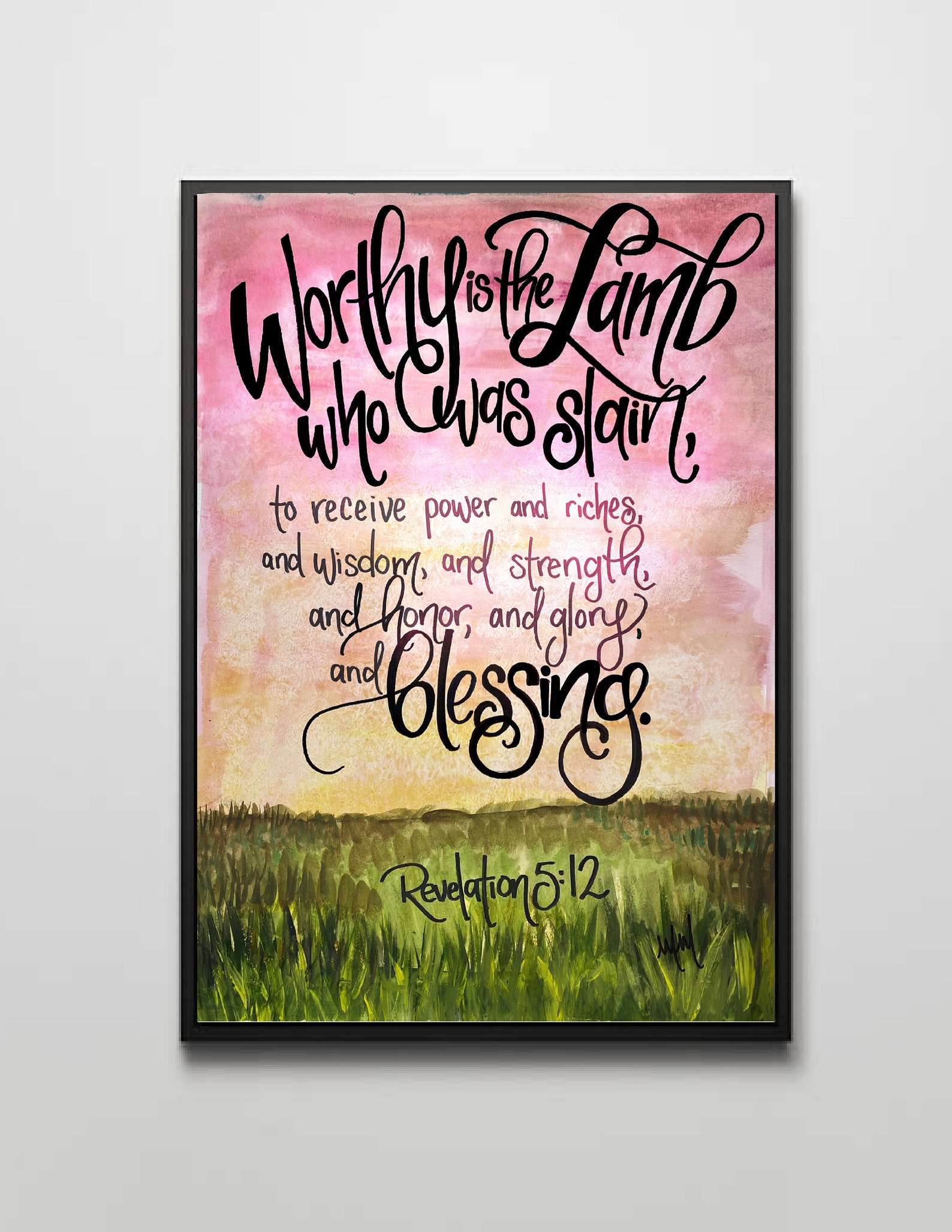 Worthy is the Lamb Bible Verse Art Print Etsy