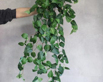 Artificial Pothos Vine 120cm • Realistic Trailing Plant Decor (Faux Hanging Pothos)