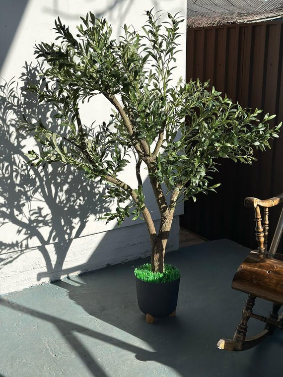 Künstlicher Olivenbaum Realistisch · Künstlicher Olivenbaum Wohndekor · Fake Indoor Tree Office Cafe · Lackierter Stamm · DIY Olivenzweig 100 cm