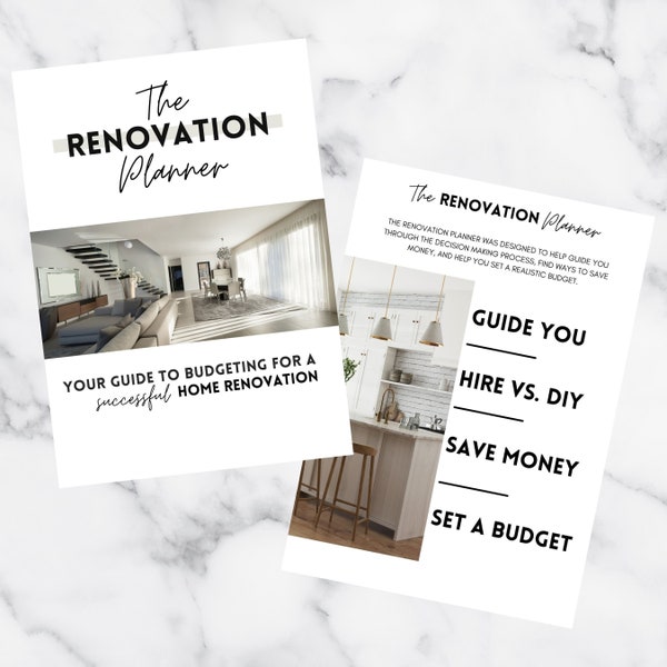 The Renovation Planner Printable PDF, Home Renovation Budget, Home Renovation Tips, Home Renovation Cost, How to Make a Renovation Budget