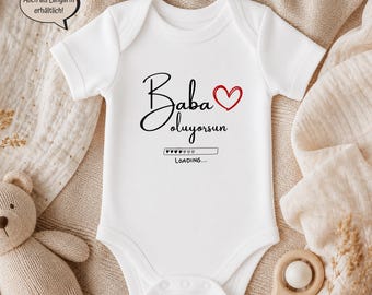 Baba oluyorsun babylichaam zwangerschapsaankondiging Turkse Anneanne ve Dede | Dede | Amca | Teyze | Hallo | gemaakt van 100% biologisch katoen