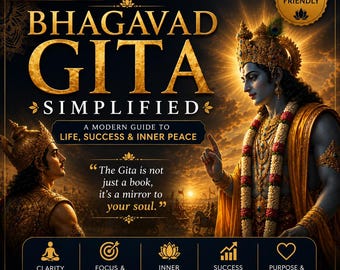 Bhagavad Gita simplificado (libro electrónico) / Guía espiritual moderna para la paz y la concentración (descarga digital)