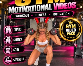 Paquete de vídeos de gimnasio en inglés e hindi, vídeos de motivación para el fitness (descarga digital)