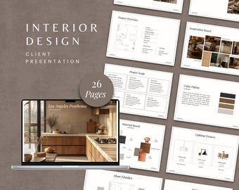 Interior Design Presentation Template | Client Presentation Template | Interior Designer Moodboard | Cottagecore | Canva Editable Template