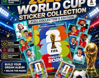 World Cup 2026 Printable Stickers | Album PDF +900 Soccer Stickers | All 48 Teams | Instant Download FIFA World Cup 2026 Football Cards