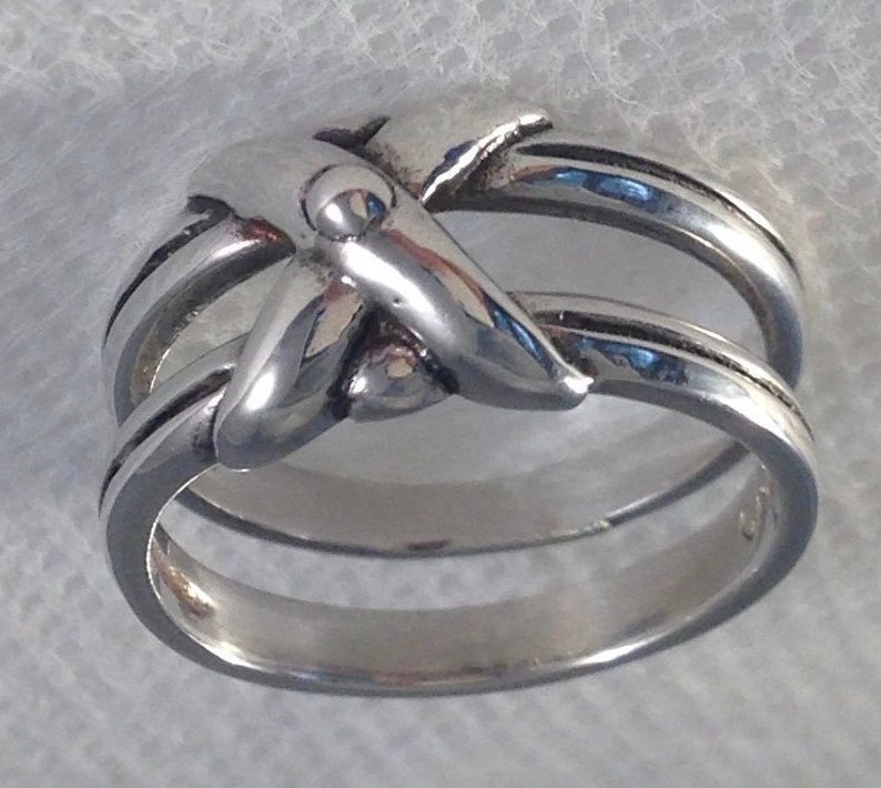 Crossover Double Band Ring 925 Sterling Silver Southwestern Artisan Crafted Vintage 1980/'s Signed
