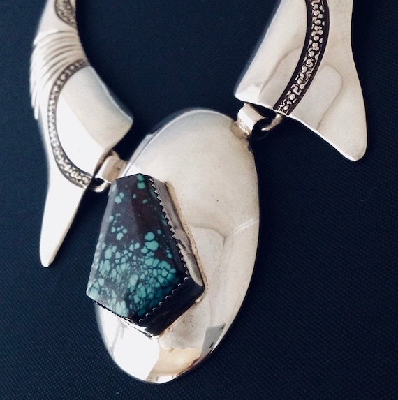 Striking Vintage Navajo Native American Jewelry jewelry Spider Turquoise Necklace Striking Vintage Navajo Native American Jewelry jewelry Spider Turquoise Necklace