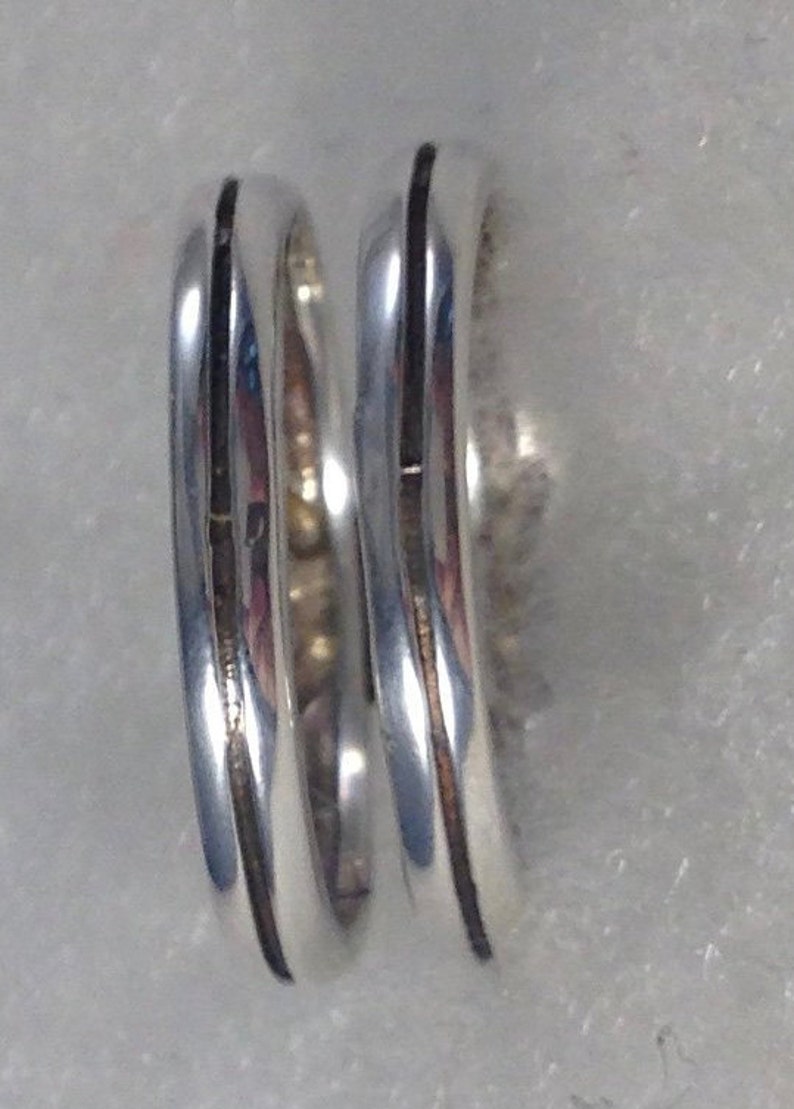 Crossover Double Band Ring 925 Sterling Silver Southwestern Artisan Crafted Vintage 1980/'s Signed