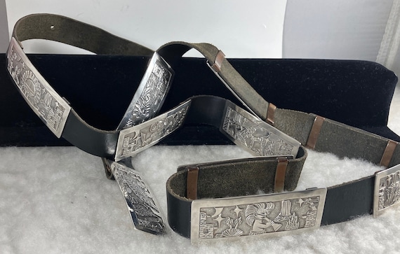 Important Tom Bahe Sterling Silver Vintage Native American Navajo Concho Belt Old Important Tom Bahe Sterling Silver Vintage Native American Navajo Concho Belt Old