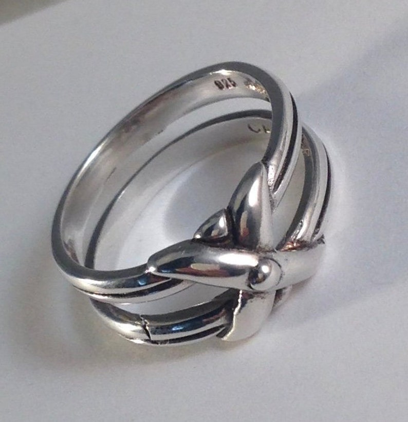 Crossover Double Band Ring 925 Sterling Silver Southwestern Artisan Crafted Vintage 1980/'s Signed