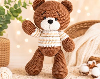 Teddy Bear Crochet Pattern PDF, Amigurumi Plush Bear Pattern, Cute Stuffed Animal Crochet Tutorial, Beginner Friendly Plush Toy, English PDF
