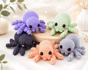 No Sew Spider Crochet Pattern – Cute Amigurumi Spider Plushies PDF Tutorial – Easy Halloween Crochet Pattern – Beginner Friendly Plush Toy