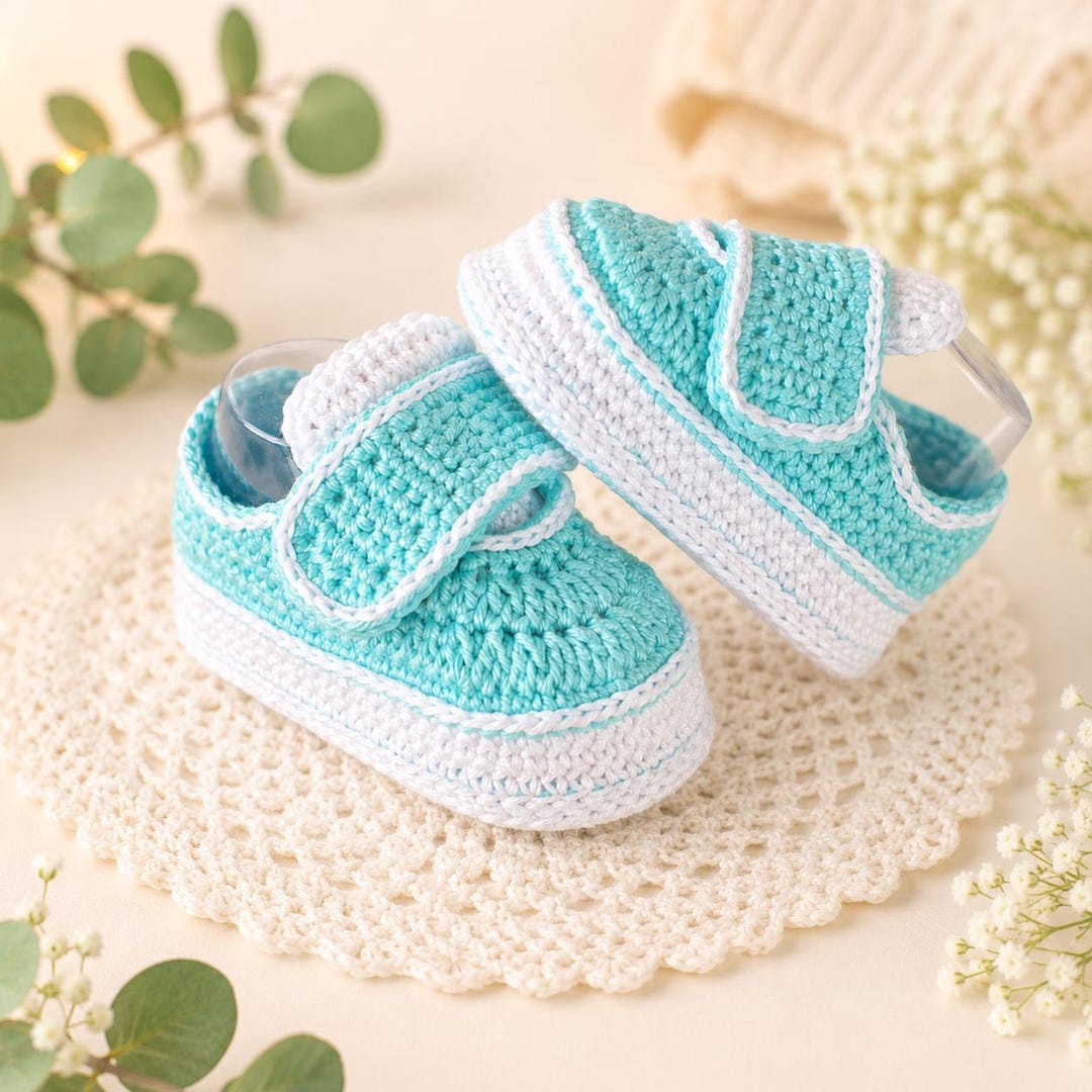 Crochet Baby Sneakers Pattern PDF, Baby Booties Crochet Pattern ...