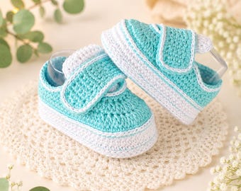 Crochet Baby Sneakers Pattern PDF, Baby Booties Crochet Pattern, Newborn High Top Sneakers, Easy Baby Shoes Tutorial, 0-9 Months