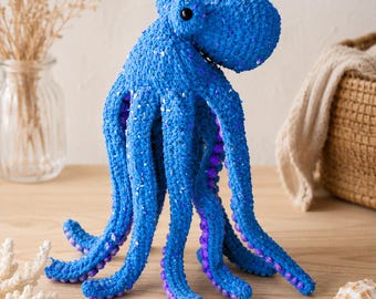 Anchor The Octopus Crochet Pattern PDF – Giant Octopus Amigurumi Crochet Pattern Plush Sea Animal Crochet Toy Tutorial – Digital Download