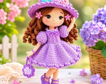 Emma Doll Crochet Pattern PDF – Cute Amigurumi Doll Tutorial – Handmade Crochet Doll Toy Pattern – Plush Doll English Tutorial