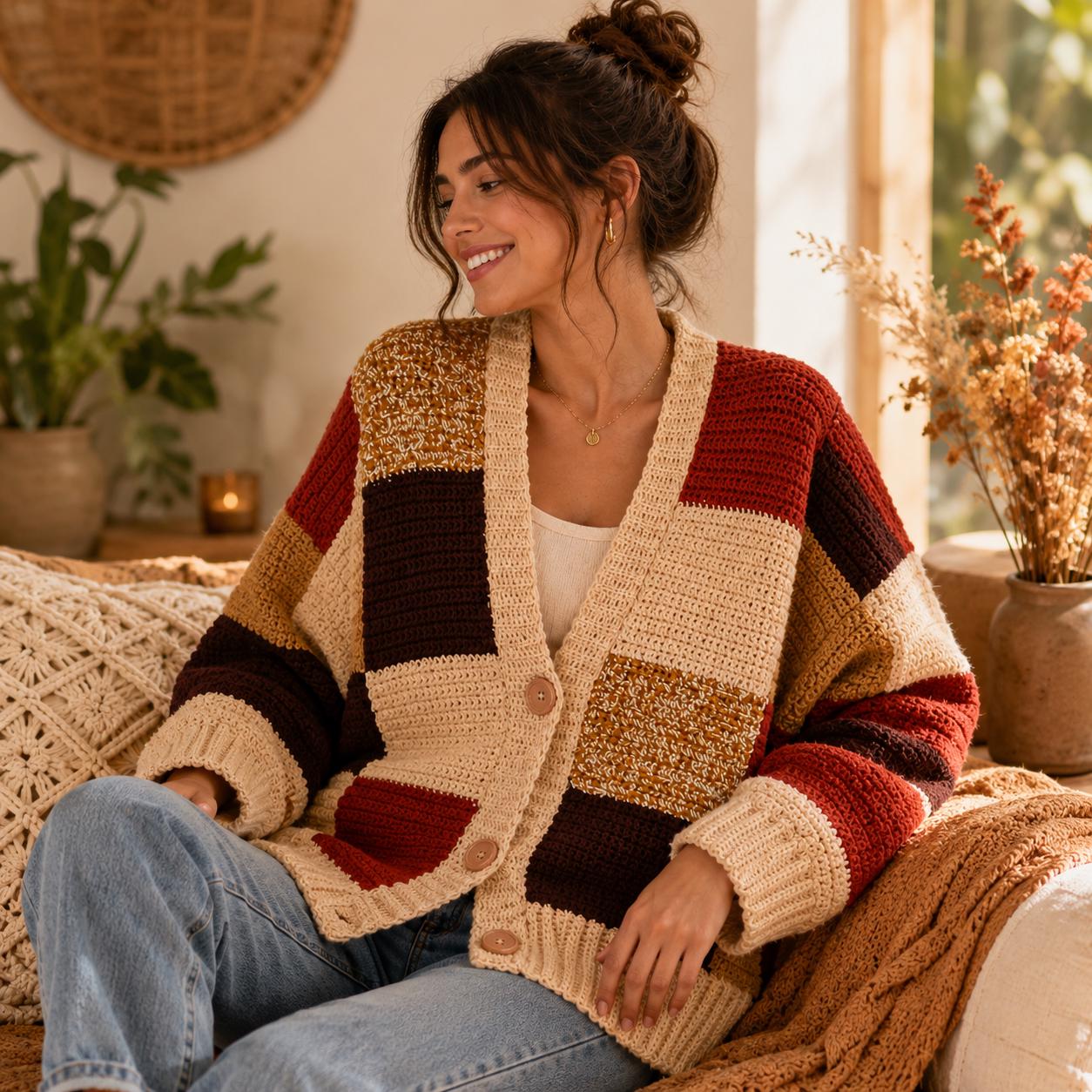 Patchwork Crochet Cardigan